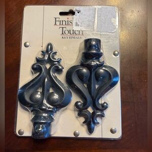Black finishing touch key finials set NIB